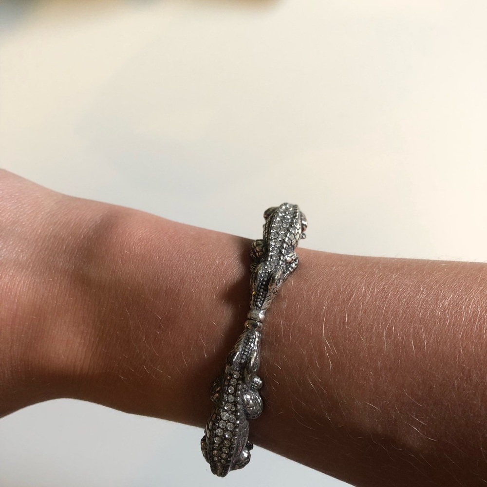 Brighton alligator silver bracelet cuff